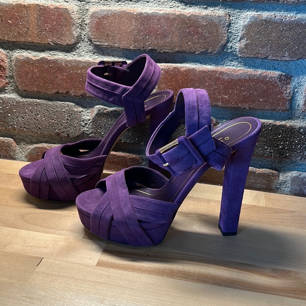 Gucci Platform Heels - Grape Suede